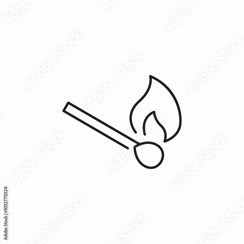 matchstick fire icon sign vector