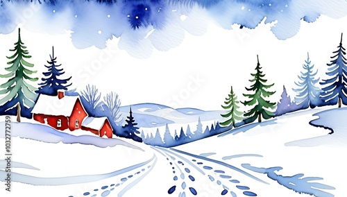 snowy scene ready christmas poster plenty white space available