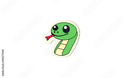 Vector illustration of cartoon snake for logos and banners in the year of the snake
