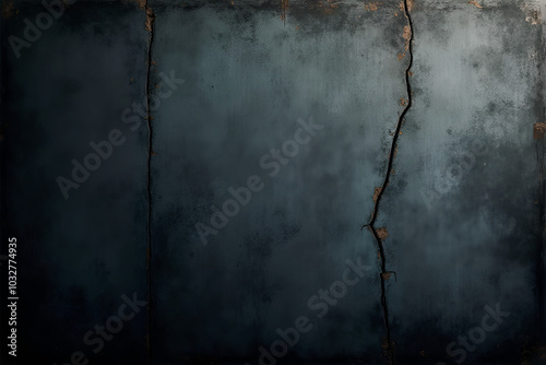 Cracked dark wall texture background for industrial design and artistic projects