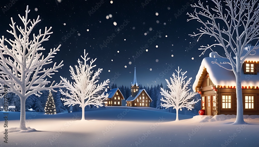 snowy winter scene festive decorations creates beautiful blurred effect photographs snowy winter scene festive decorations creates beautiful blurred effect photographs