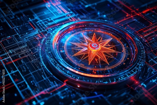 Wallpaper Mural Digital Compass Abstract Concept Design Torontodigital.ca