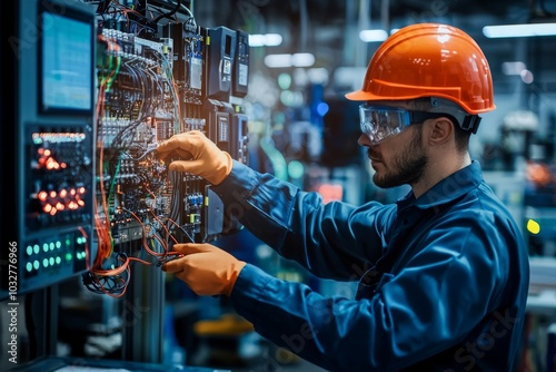 Modern Assembly of Electrical Panels in Factory Setting