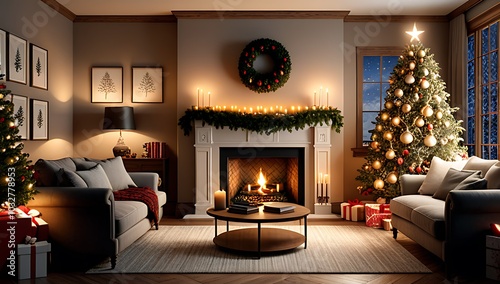 warmth joy abound cozy christmas living room tree crackling fireplace surroundings