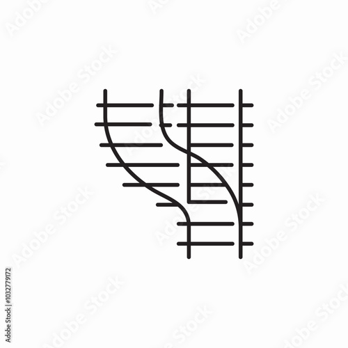 railroad switch icon sign vector