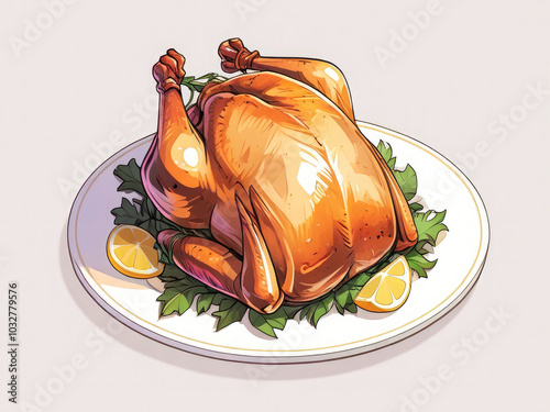 roast turkey on transparent background