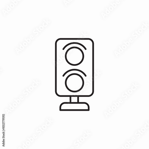 traffic light railway icon sign vector