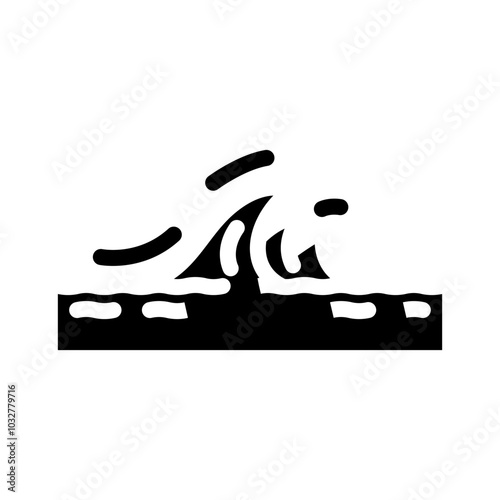 water waves disaster glyph icon vector. water waves disaster sign. isolated symbol illustration