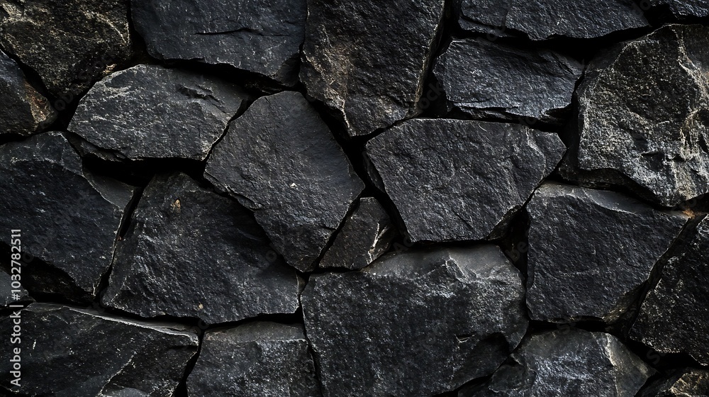 Rough Black Stone Wall with Uneven Surface in Natural Light picture Rough Black Stone Wall with Uneven Surface in Natural Light picture