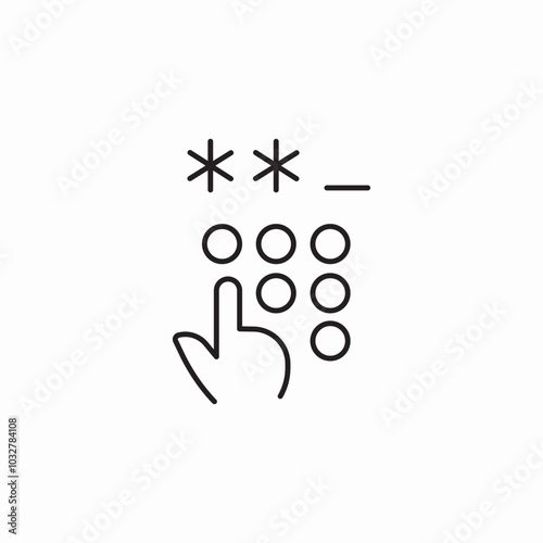 dial enter password icon sign vector