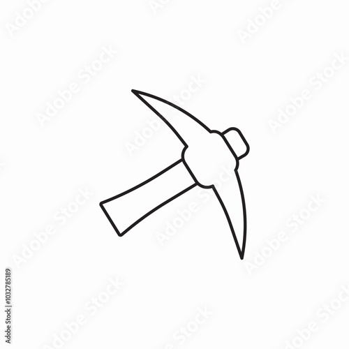 mining pickaxe icon sign vector