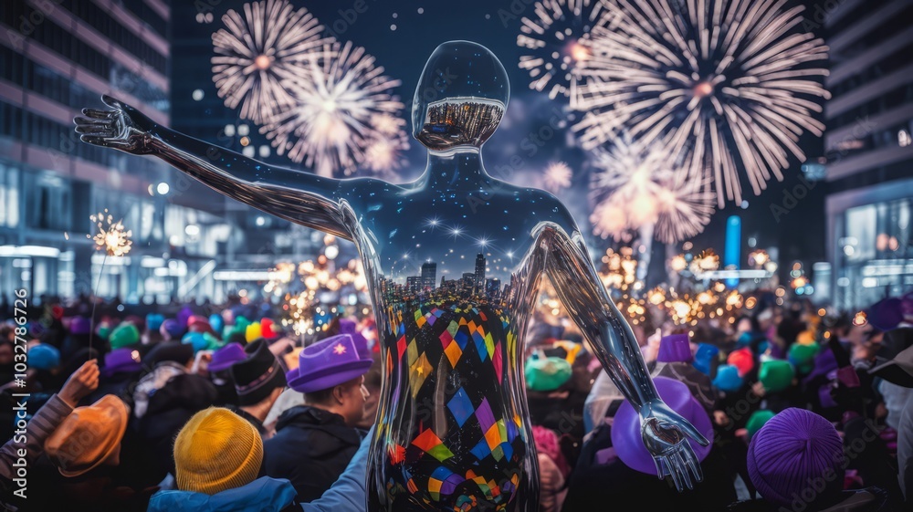 Naklejka premium Happy New Year 2025