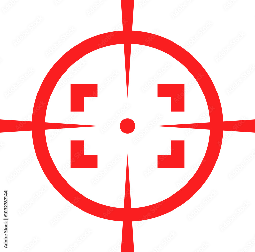 Sniper Rile Target Graphic Target destination icon in red line style. Vector for apps or web ...