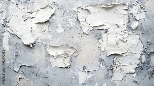   A close-up of a peeling paint on a wall with paint chipping off it photo