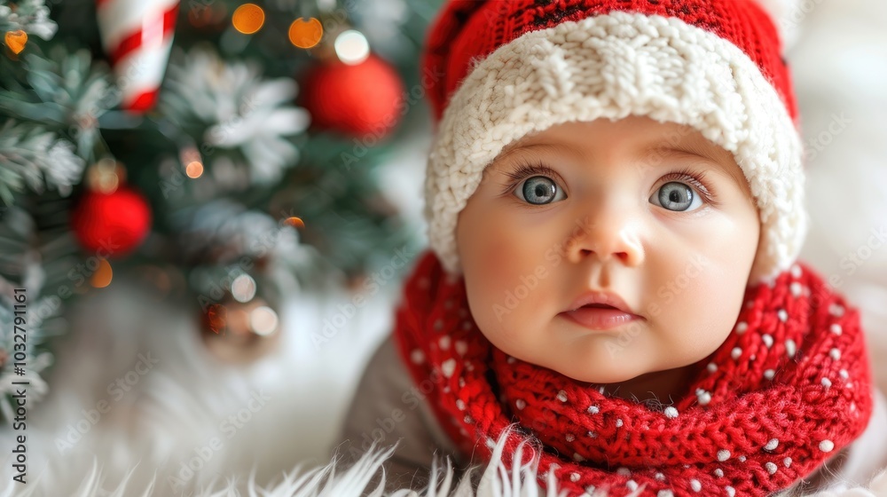 A charming baby gazes curiously with wide, bright blue eyes, showcasing an innocent wonder A charming baby gazes curiously with wide, bright blue eyes, showcasing an innocent wonder
