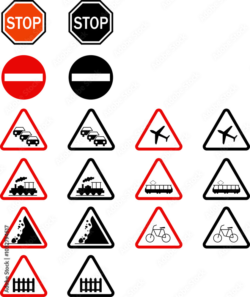 set of traffic signs set of traffic signs