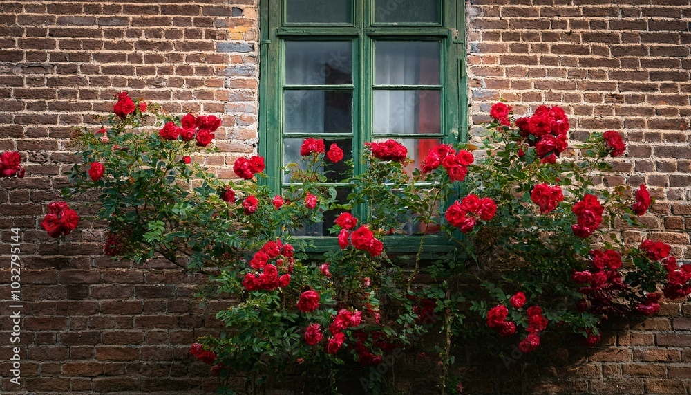 Naklejka premium flowers in front of a house