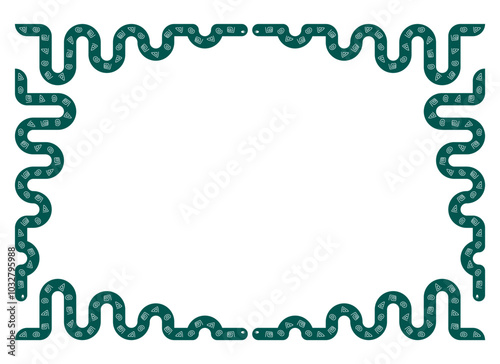 Green Snakes Frame. Banner with Copy Space. Border Template for the Year of the Snake.