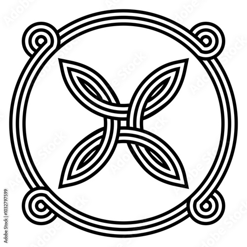celtic knot georgian style isolated on white background logo tattoo icon. vector illustration.