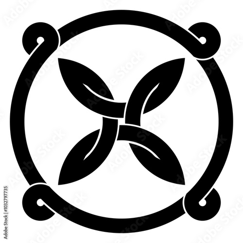 celtic knot georgian style isolated on white background logo tattoo icon. vector illustration.