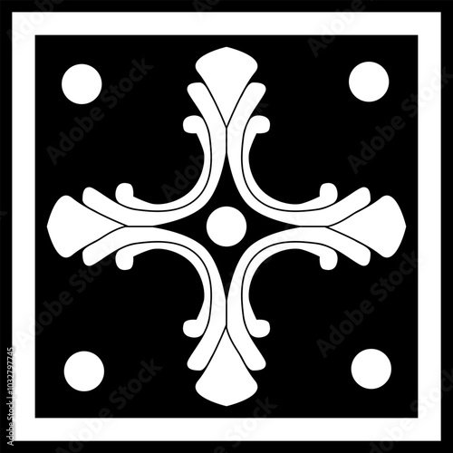 celtic knot georgian style isolated on black background logo tattoo icon. vector illustration.