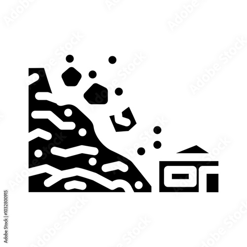 landslide natural phenomena glyph icon vector. landslide natural phenomena sign. isolated symbol illustration