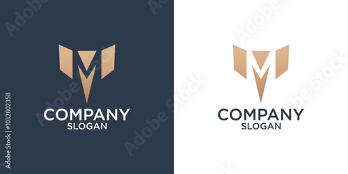 collection of initials letter m abstract monogram logo design vector