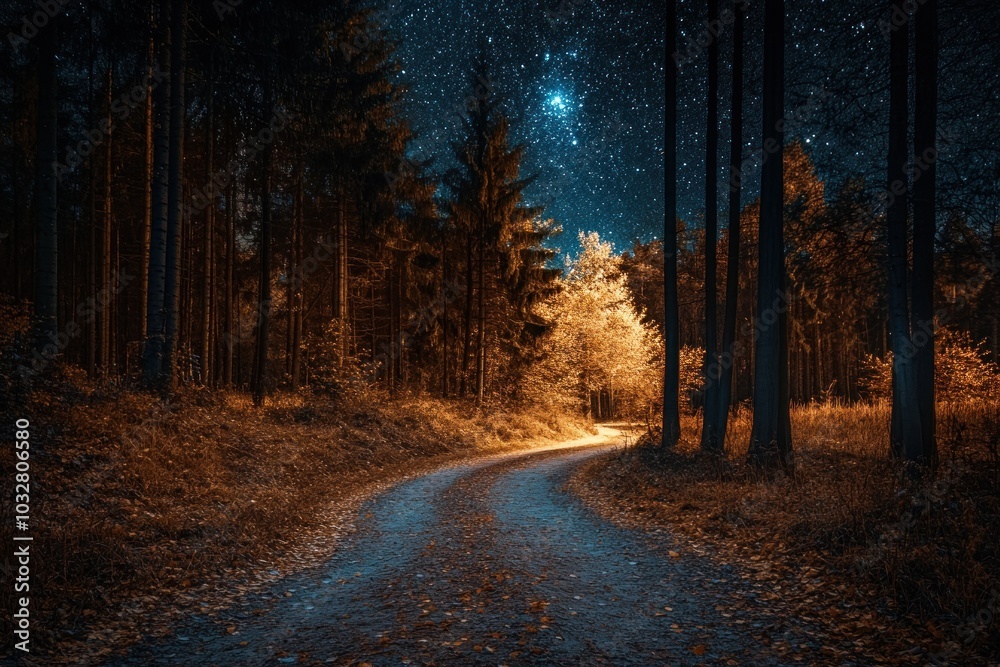 Starry Night Path Through a Dark Forest Starry Night Path Through a Dark Forest