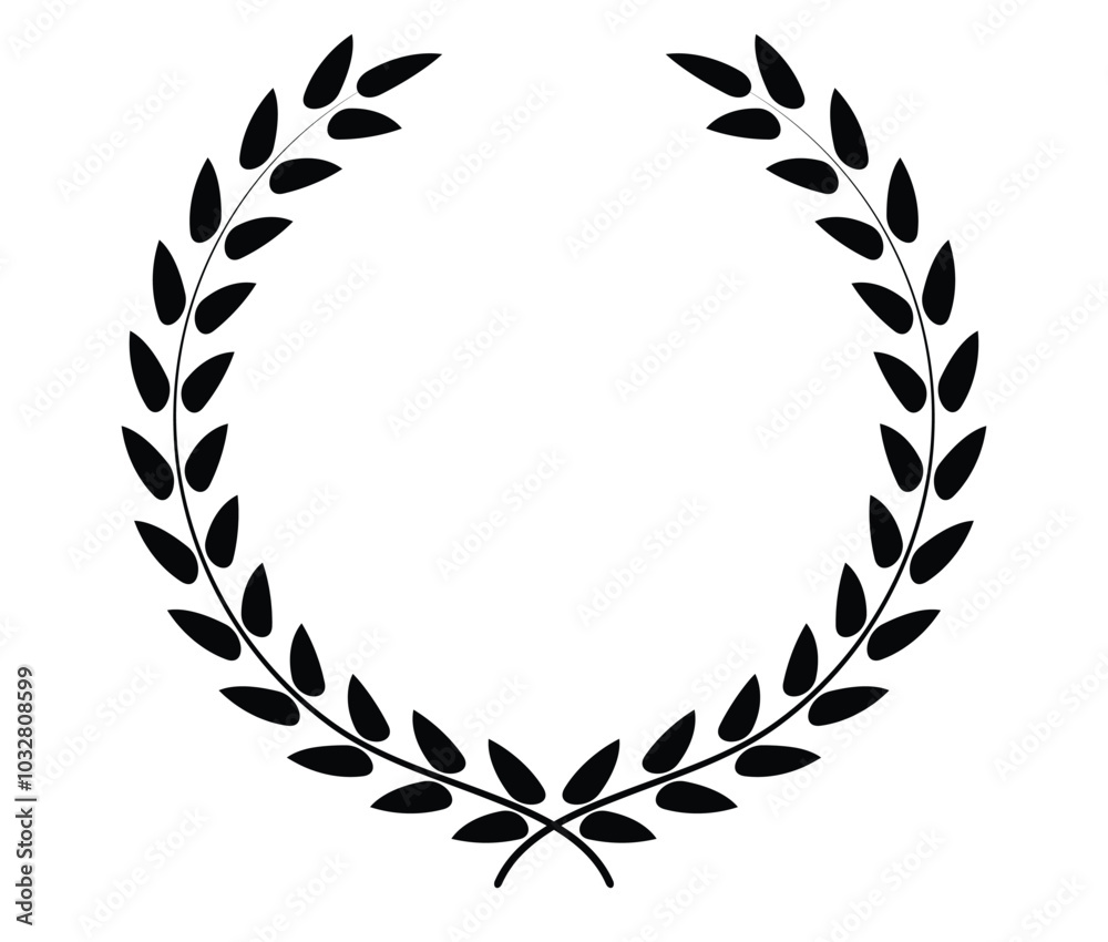 Laurel circle wreath branch and leaf design Laurel circle wreath branch and leaf design