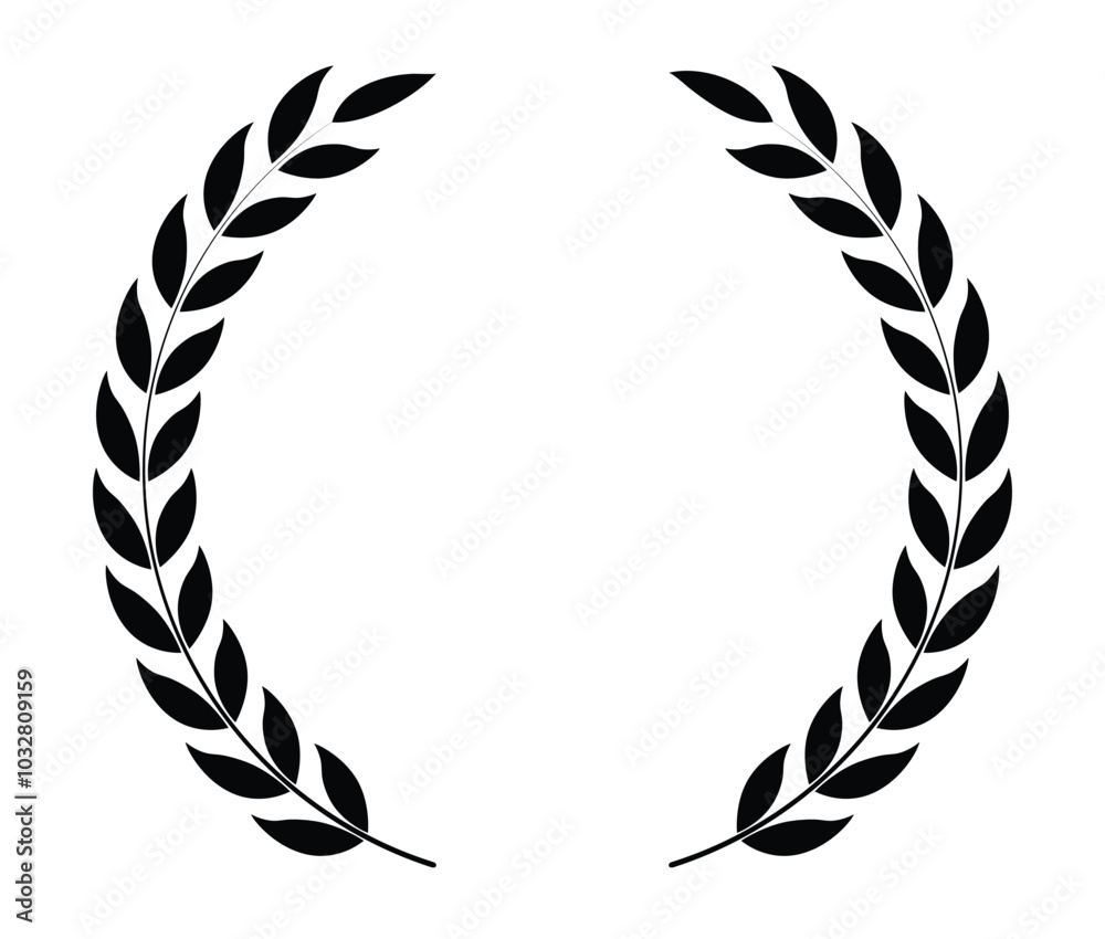 Laurel circle wreath branch and leaf design Laurel circle wreath branch and leaf design
