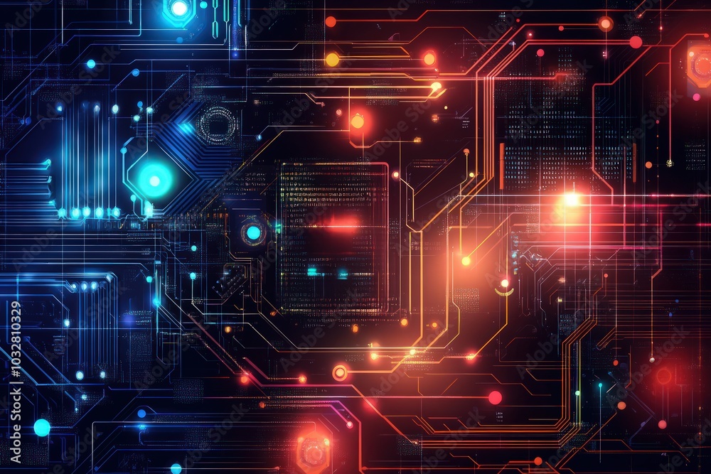 Circuit board design with futuristic technology concept for digital development Circuit board design with futuristic technology concept for digital development