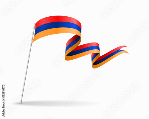 Armenian flag wavy background layout. Vector illustration.