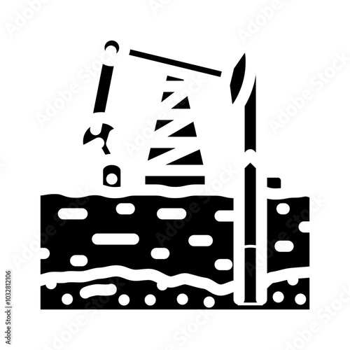 extraction oil industry glyph icon vector. extraction oil industry sign. isolated symbol illustration