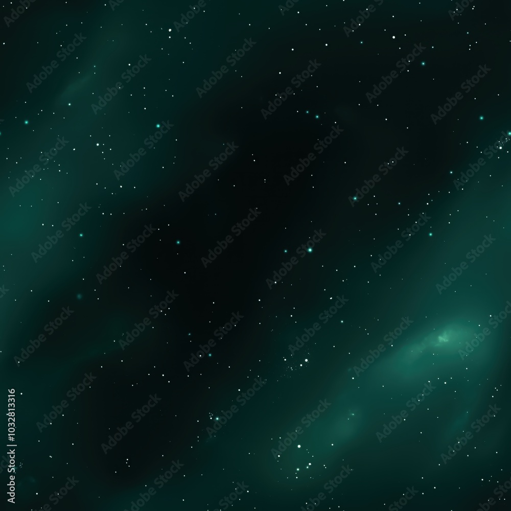 Fototapeta premium A mesmerizing night sky sparkling with vibrant colors and deep green hues. Generative AI