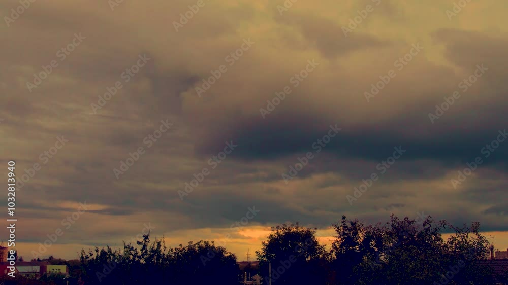 Sunset clouds, darkness. Dark sky. Sunset clouds, darkness. Dark sky.