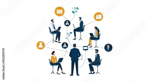 Business Team Collaboration Network Concept Illustration
