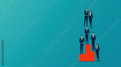 Business People on Podium  Success  Achievement  Career  Leadership