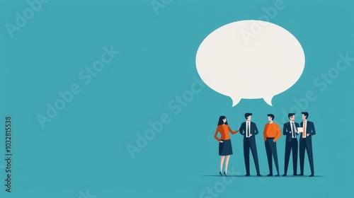 Business People Brainstorming with Speech Bubble
