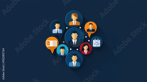 Business Team Collaboration and Networking Concept Illustration