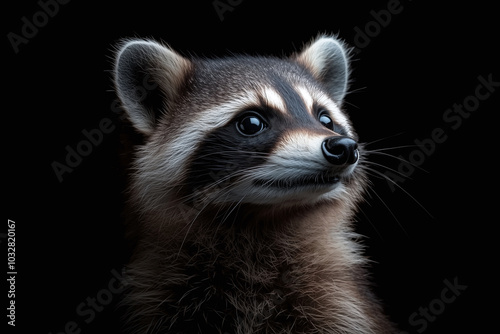 Gleaming Eyes: A Raccoon Captured in Fine Detail