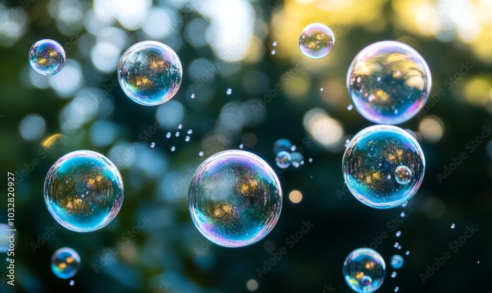 Naklejka premium Bubbles Shape Composition
