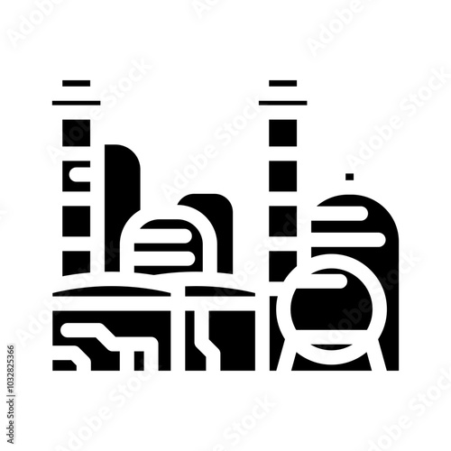 refinery oil industry glyph icon vector. refinery oil industry sign. isolated symbol illustration