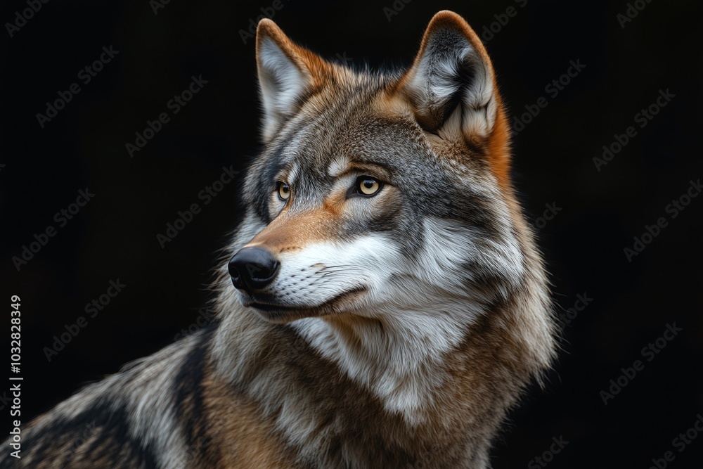 Fototapeta premium Majestic Gray Wolf Portrait in Natural Light