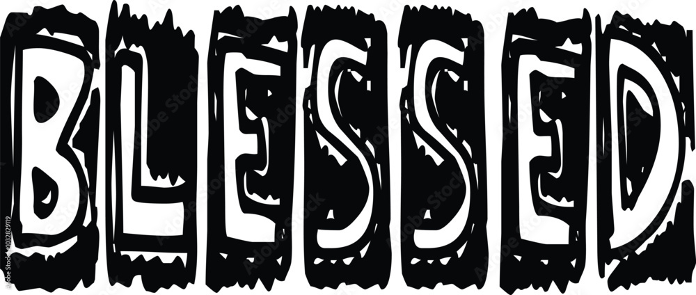Retro Stamp Blessed Hand drawn lettering phrase, Retro t shirt design, quotes Isolated on white background, Vintage Files for Cutting, EPS 10, Black and white saying, Card Design Illustrator Artwork Retro Stamp Blessed Hand drawn lettering phrase, Retro t shirt design, quotes Isolated on white background, Vintage Files for Cutting, EPS 10, Black and white saying, Card Design Illustrator Artwork
