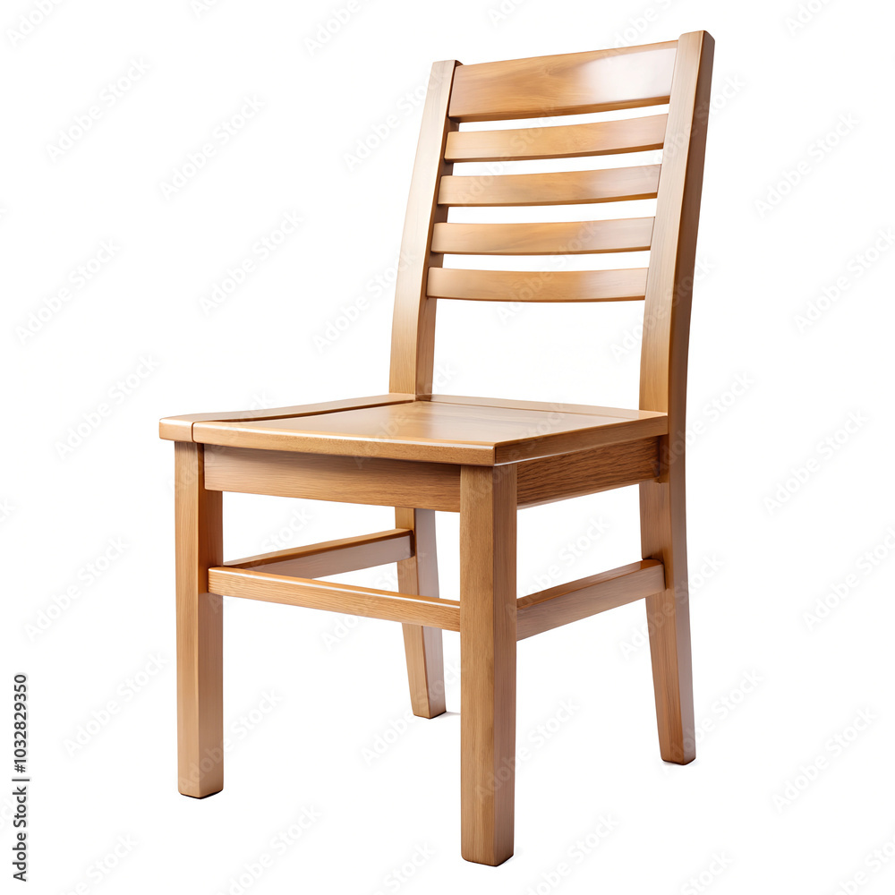 Wooden chair front view isolate on white Wooden chair front view isolate on white