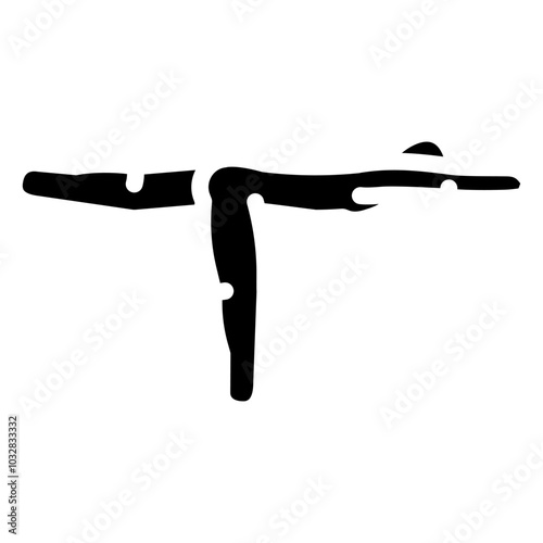 warrior iii virabhadrasana iii yoga glyph icon vector. warrior iii virabhadrasana iii yoga sign. isolated symbol illustration