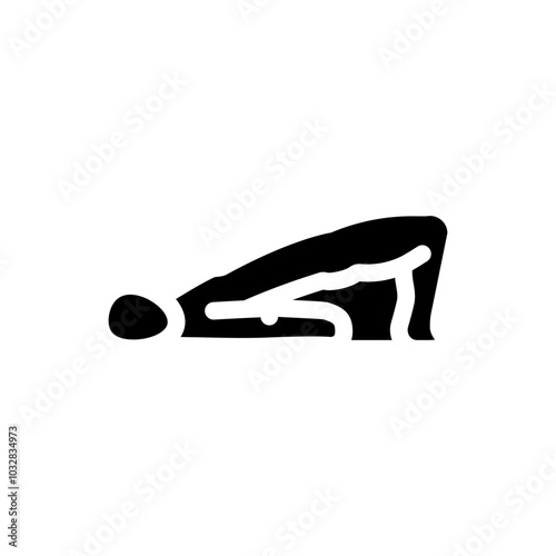 bridge pose setu bandhasana yoga glyph icon vector. bridge pose setu bandhasana yoga sign. isolated symbol illustration