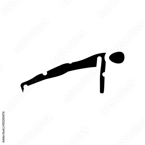 plank pose phalakasana yoga glyph icon vector. plank pose phalakasana yoga sign. isolated symbol illustration