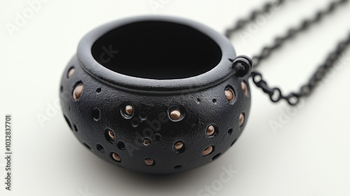 A Cast Iron Cauldron with Chains
