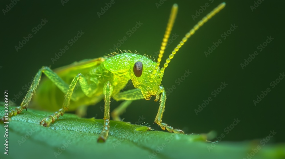 Macro Close-up of Tiny Insect on Leaf: Ultra-Detailed Nature Photography Macro Close-up of Tiny Insect on Leaf: Ultra-Detailed Nature Photography